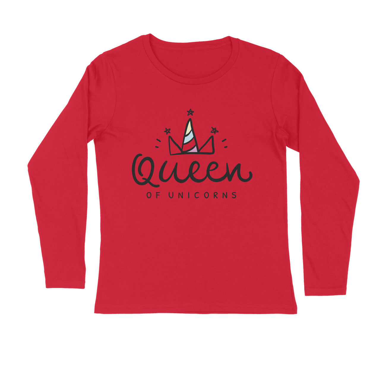Women's Full Sleeves T-shirt - Queen Of Unicorns