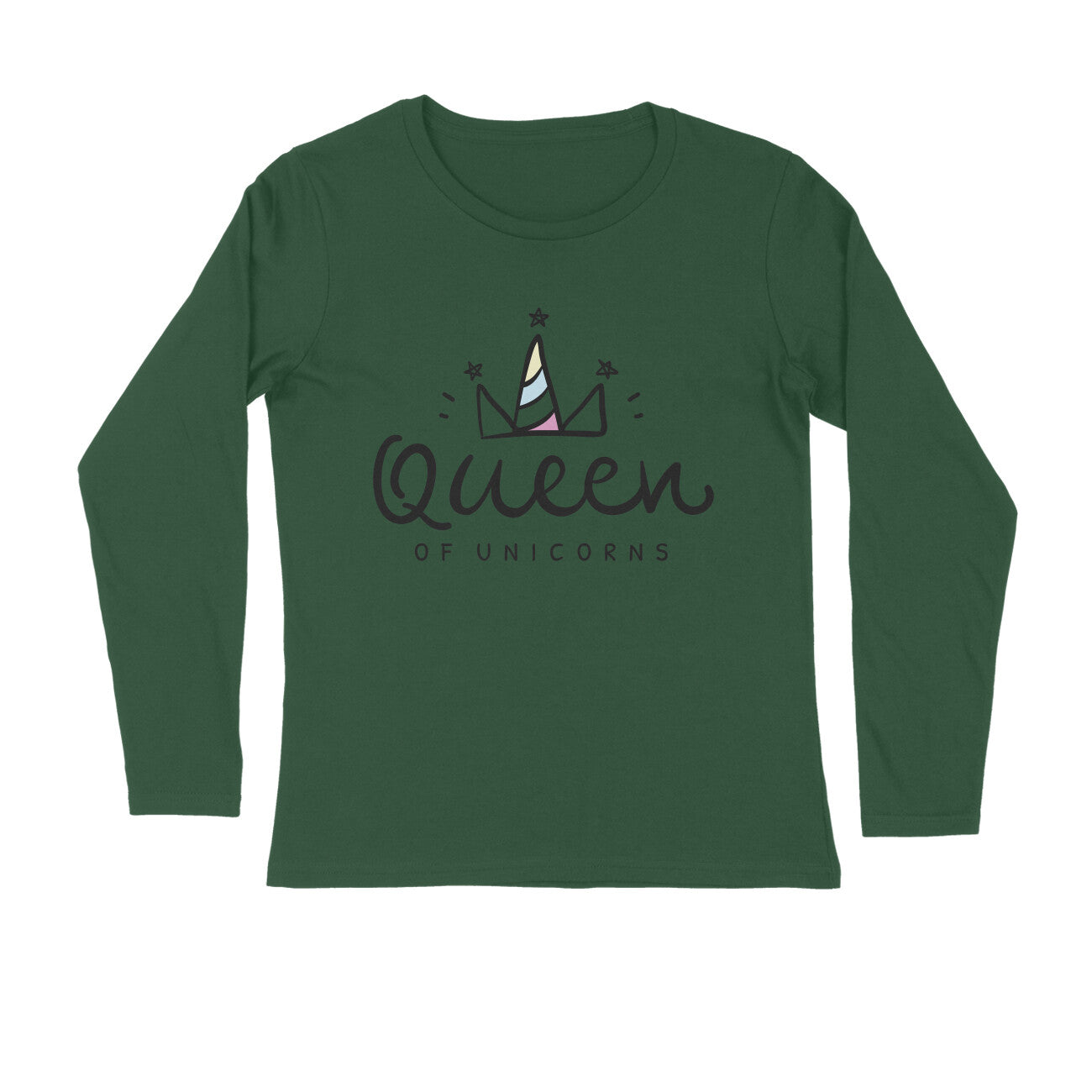 Women's Full Sleeves T-shirt - Queen Of Unicorns