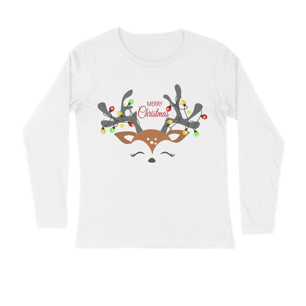 Women's Full Sleeves T-shirt - Merry Chistmas