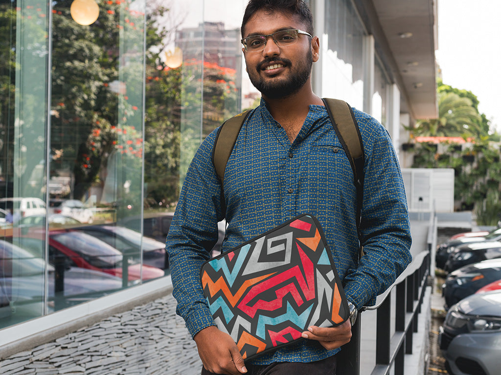 Zig-Zag Abstract Design Laptop Sleeve - 13" and 15"
