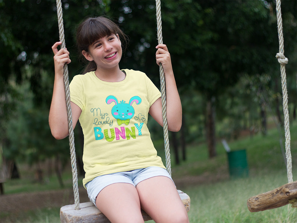 Kid's Half Sleeve Round Neck T-Shirt - Lovely Bunny