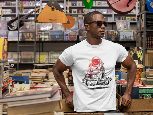 Men's Round Neck Half Sleeves T-shirt - Astronaut