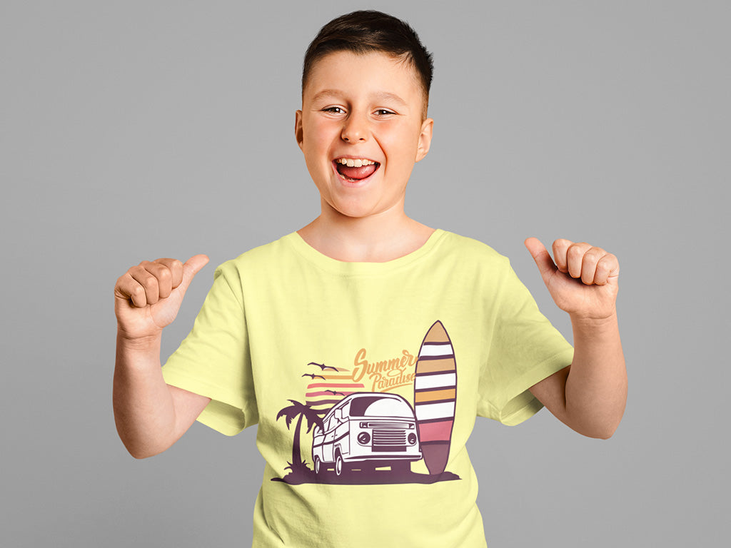 Kid's Half Sleeve Round Neck T-Shirt - Summer Paradise