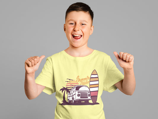 Kid's Half Sleeve Round Neck T-Shirt - Summer Paradise