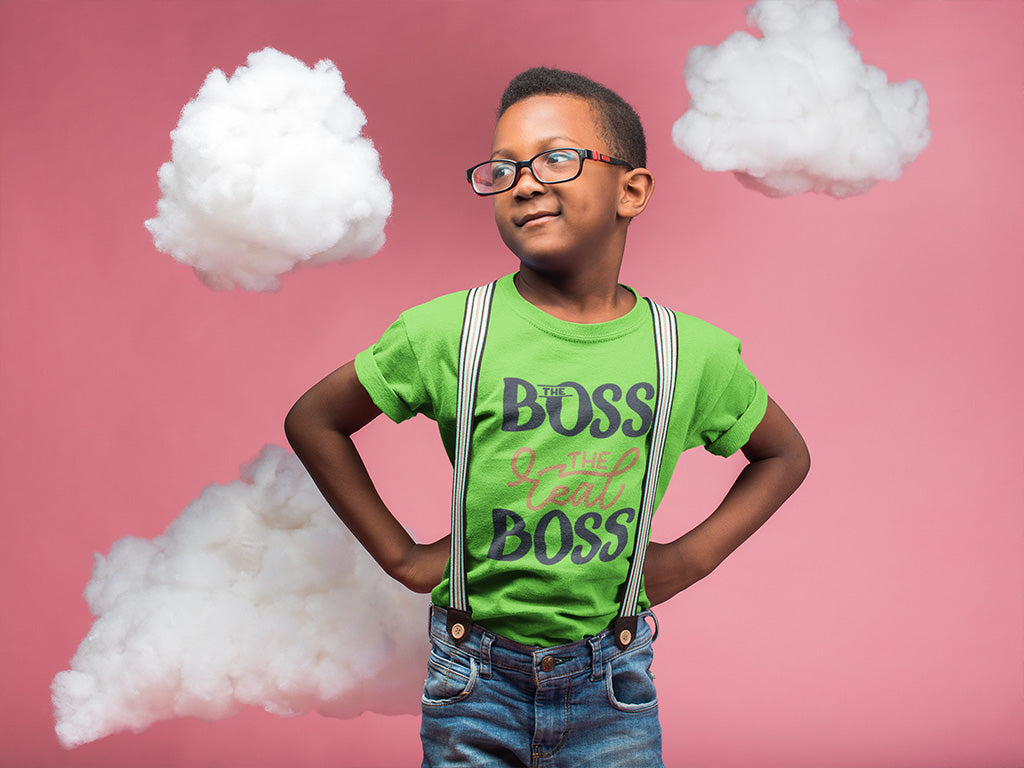 Kid's Half Sleeve Round Neck T-Shirt - The Real Boss