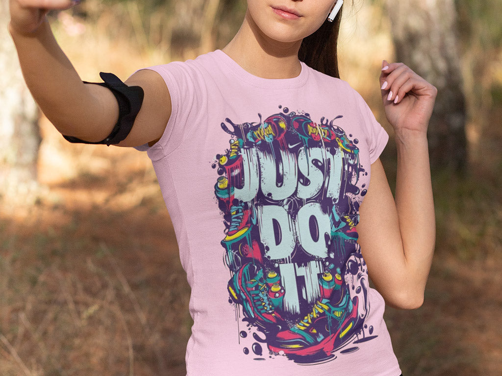 Women's Half Sleeve Round Neck T-Shirt - Just Do It