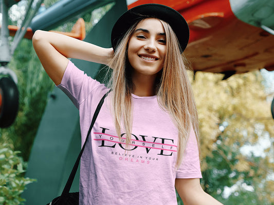 Women's Half Sleeve Round Neck T-Shirt - Love Yourself