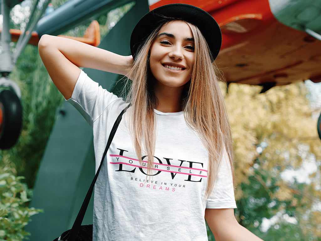 Women's Half Sleeve Round Neck T-Shirt - Love Yourself