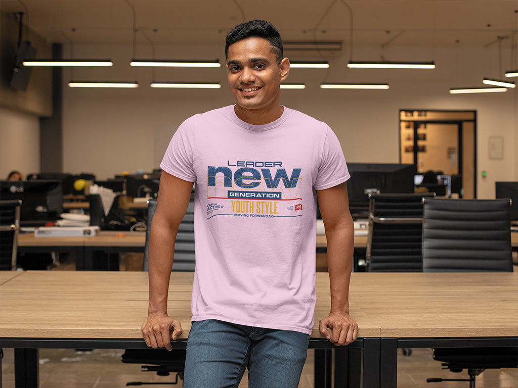 Men's Round-neck Half Sleeves Cotton T-shirt - Youth Style